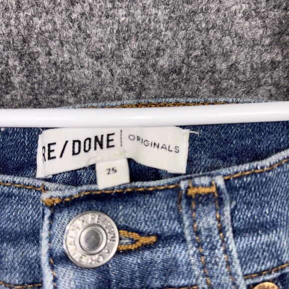 Redone Originals Jeans Womens Size 25 Blue ultra high rise ankle crop - Picture 3 of 12